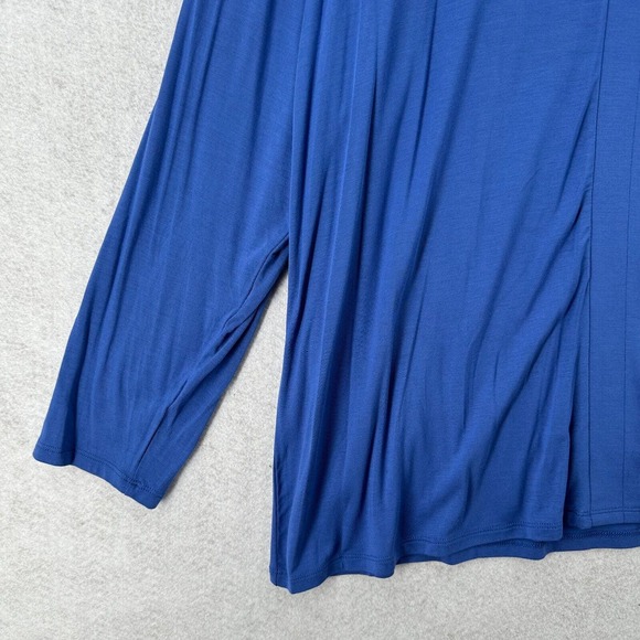 NWT Investments II Essentials Tunic‎ Top Womens 2X Blue Modal Stretch 3/4 Sleeve - Picture 4 of 11